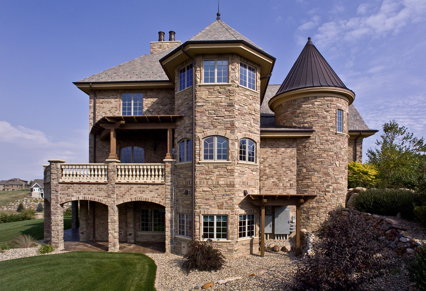 home exterior covered in stones
